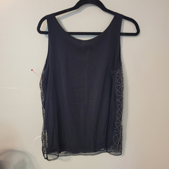 Chico's Women's Black Tank Top with Geometric Design. Size M - Picture 3 of 6